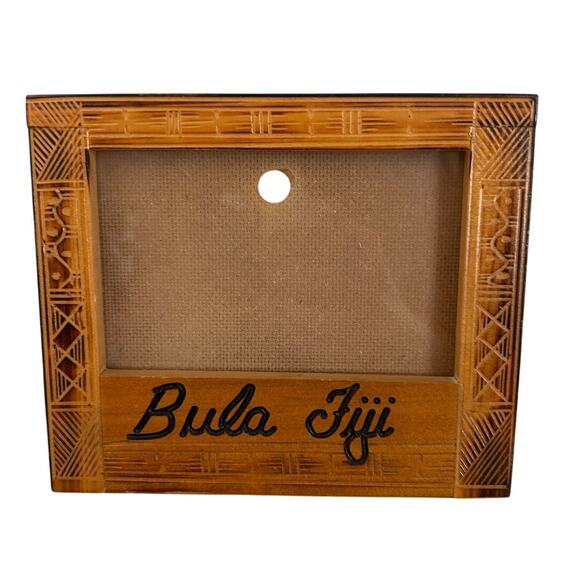 Unbranded Other - Bula Fiji Carved Wooden Souvenir Photo Frame – Tribal Design